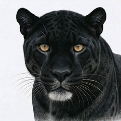 Elegant Black Panther Portrait Majestic Wildlife Photography, Focused on Animal Beauty and Natural Details