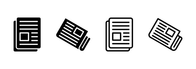 Fototapeta premium Newspaper icon logo design. news paper sign and symbolign