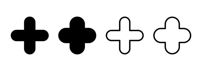 Fototapeta premium Plus icon logo design. Add plus sign and symbol
