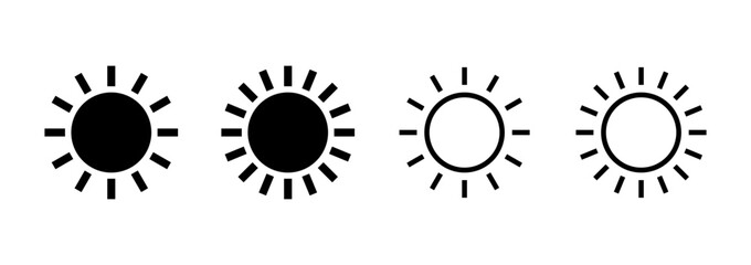 Sun icon logo design. Brightness sign and symbol