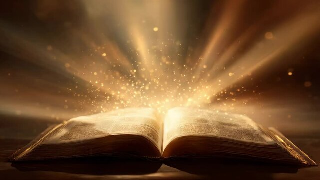 shards of light sprinkled across an open book