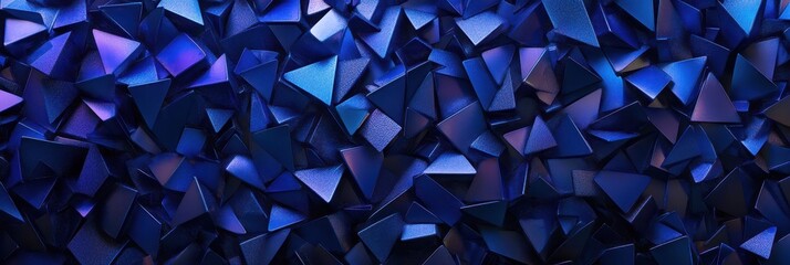 Obraz premium Chaotic triangular grid with vibrant blue gradients