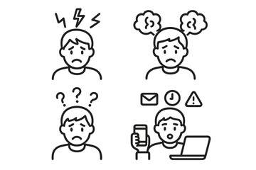 Medical surgery line icon set of 4. Vector pictograms of scissors, suture, incision, laparoscopy, robotic surgery, injection, monitor, patient care, schedule, medical equipment