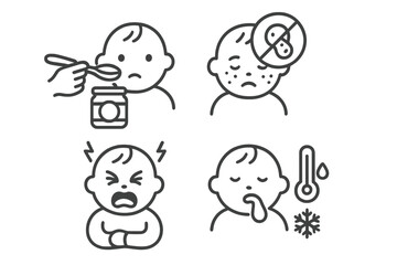 Heavy industry mining construction vehicle line icon set. Vector pictograms of crusher, drill, loader, bulldozer, excavator, dragline, crane thin linear illustration.