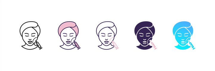 Botox icon set multiple style collection