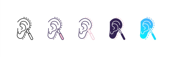 Otoplasty icon set multiple style collection