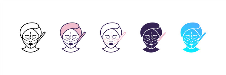 Cosmetic Surgery icon set multiple style collection