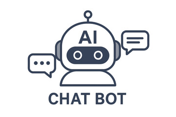 Chatbot icon for support service concept, intelligent AI, smart assistant, machine learning, cyber mind, digital communication, virtual assistant, customer support