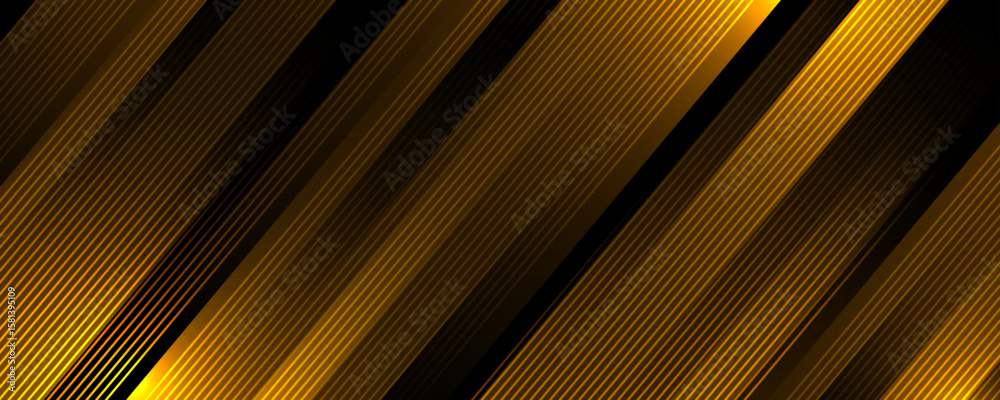 Poster yellow black techno abstract background overlap layer on dark space with diagonal lines effect decor