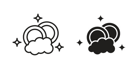 Washing dishes icon design element. Editable stroke. Vector