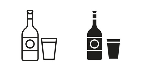 Vodka icon design element. Editable stroke. Vector