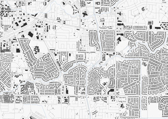 Vector map of Vacaville, CA: detailed building footprints, clear highway network, and prominent local waterways (creeks/reservoirs).