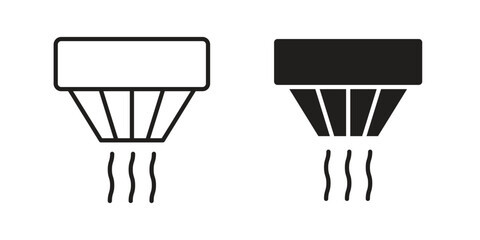 Smoke detector icon design element. Editable stroke. Vector