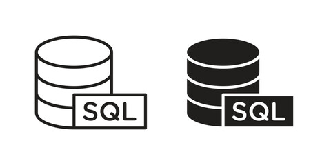 SQL icon design element. Editable stroke. Vector