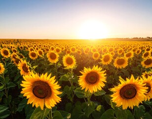 Sunflowers field at sunset (1)