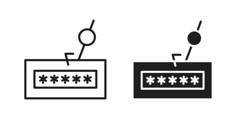 Password phishing icon design element. Editable stroke. Vector