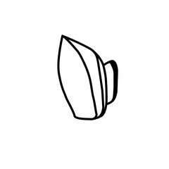 Iron Outline Drawing - Clothing Care Appliance Illustration - White Background