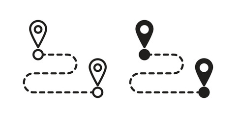 Distance icon design element. Editable stroke. Vector