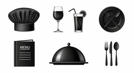 Restaurant Icon Vector A Culinary Icon Set Design for Your Project