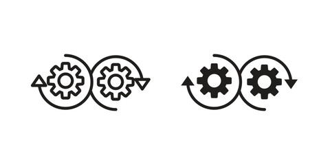 Devops icon design element. Editable stroke. Vector
