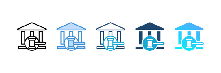 Financial Regulation icon set multiple style collection