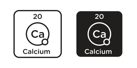 Calcium icon design element. Editable stroke. Vector