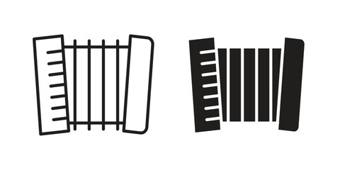 Accordion icon design element. Editable stroke. Vector