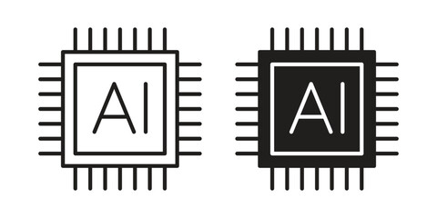AI icon design element. Editable stroke. Vector