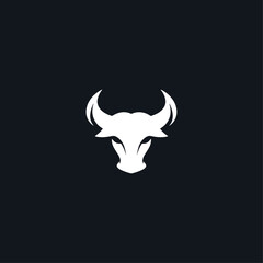 Angry bull logo icon flat vector design