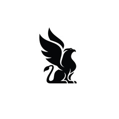 Obraz premium Griffin bird logo icon flat vector design