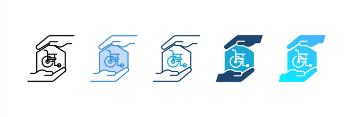 Hospice Care icon set multiple style collection