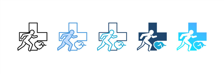 Sport Medicine icon set multiple style collection