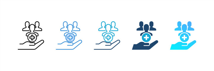 Public Health icon set multiple style collection