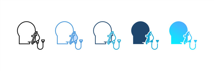 Anesthesiology icon set multiple style collection