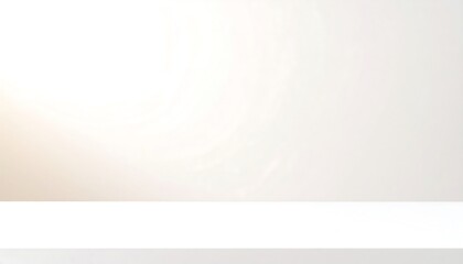 Obraz premium Plain white shelf against a light beige wall