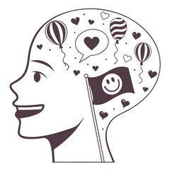 silhouette world emoji day on white background