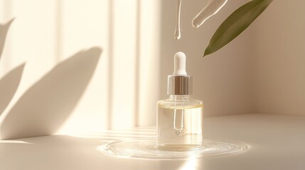 Luxury Serum Bottle with Dropper Perfect for showcasing cosmetic elegance and beauty 