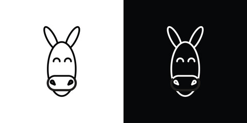 Donkey icon transparent vector isolated