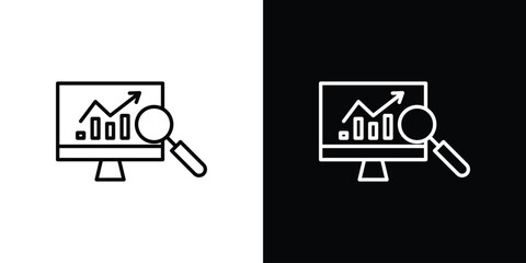 Data Analysing icon transparent vector isolated
