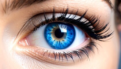Obraz premium Close-up of a vibrant blue eye (1)