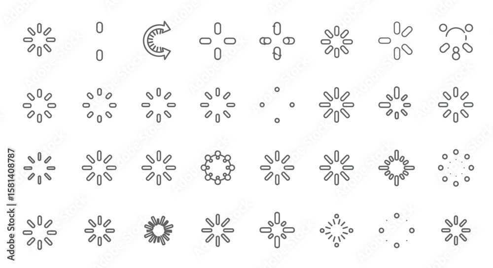 Aufkleber set of vector icons collection of loading icons and symbols in vector format. vector illustrations. 