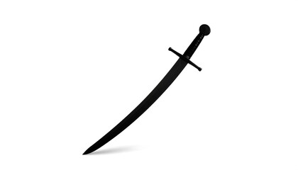 Fototapeta premium Black sword on white background