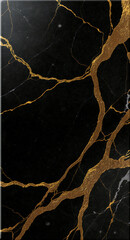 Elegant Black Marble with Gold Veins Texture - Modern Design Inspiration for Luxury Interiors and Abstract Art