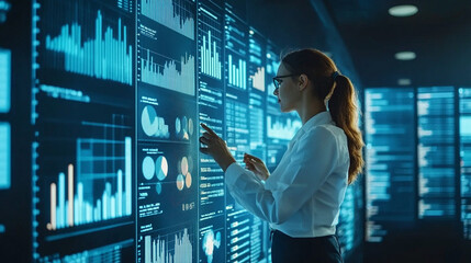 Futuristic digital business environment symbolizing agility and resilience. Abstract dynamic elements represent innovative solutions adapting to market shifts, growth, and flexibility in a modern digi