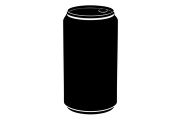 Aluminum soda can drink beverage container silhouette vector illustration