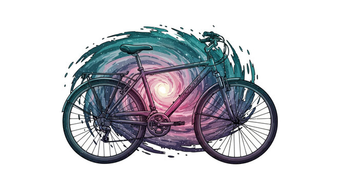 Vector explore the cosmos on two wheels a galaxy bike adventure for cycling enthusiasts and space dreamers alike