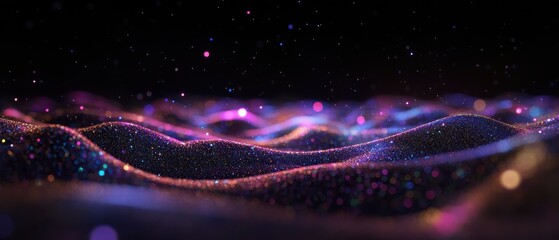 Cosmic light bursts scattering into vibrant waves of colorful glow