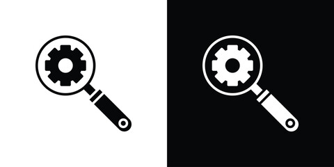 Investigate icon Vector clipArt Illustrations in flat style
