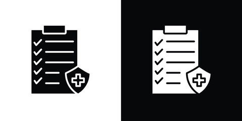 Health insurance icon Vector clipArt Illustrations in flat style