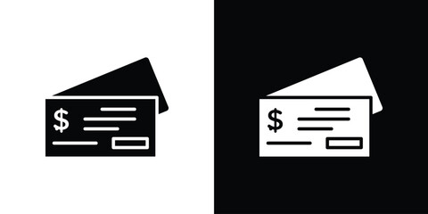 Cheque icon Vector clipArt Illustrations in flat style